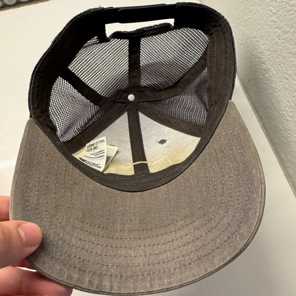 The‎ North Face Hat Cap Adult Gray Trucker Snap Back Adjustable Patch Mesh Back